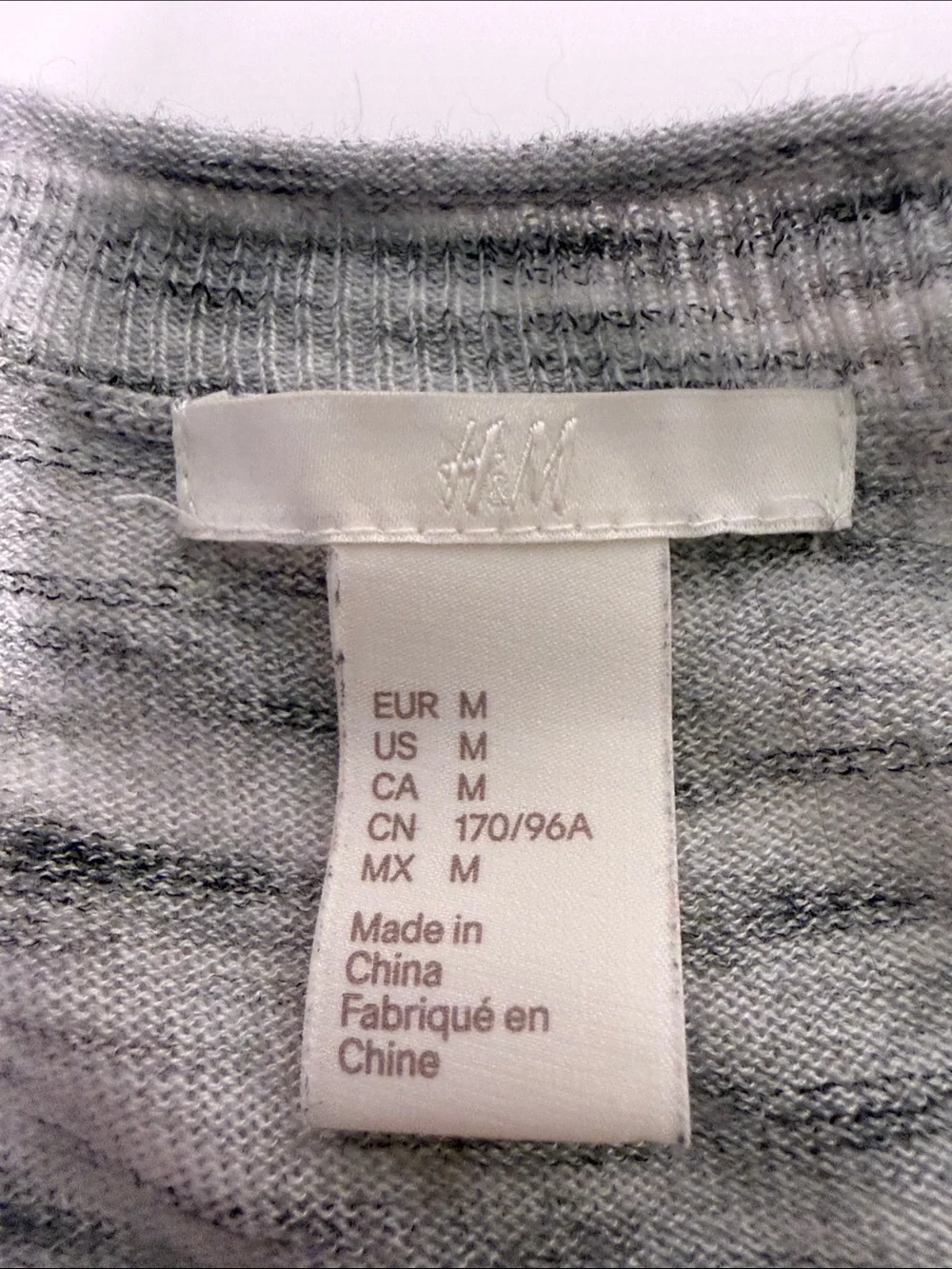 H&M Heather Gray Long-Sleeve Crew Neck Tunic Sweater